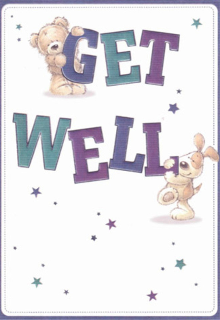 Here is a card brimming with gentle encouragement, captured in warm illustrations of a fluffy bear and a spirited puppy-symbols of unwavering friendship and local care. Dancing stars orbit the pair, casting their wishes into the serene space much like the hopeful messages delivered with fresh flowers from Barnes' independent florists. The typography is unmissable, shaded in lush purples and aquas, grounding the design with steadfast cheer. There's a tangible quality to the soft fur and floppy ears that invites not just the eye, but the imagination, evoking the comfort of a plush blanket on a Barnes afternoon. The overall composition is balanced and airy, embodying the calm but compassionate energy found near Barnes Pond or along Station Road. As I envision this card paired with a vibrant bouquet, the combined gesture becomes a gentle lift for spirits, perfect for any age or circumstance. It's a celebration of healing-one that resonates with the gentle rhythms and empathetic nature of the Barnes community.