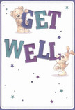 Infused with bright optimism and warmth, this get well card offers uplifting support through its delightful imagery. A playful teddy and an eager puppy appear to spring from the card itself, each joyfully cradling the large, multicoloured letters of 'Get Well.' The inked indigos and cool teals of the typography set a sprightly contrast to the card's creamy base, a nod to the subtle palette often admired in Barnes' riverside cafes and markets. Scattered blue and purple stars twinkle across the background, suggesting the quiet hope found during peaceful moments along Mill Hill. The illustrated fur textures of both friends are rendered so softly, it is as though their comforting embrace is within reach. Emotion and kindness are written across their faces, turning this card into a genuine gesture of encouragement. Sent alongside one of our florist's hand-picked bouquets, this card delivers a little dose of Barnes' restorative energy and friendly spirit to anyone in need of care.